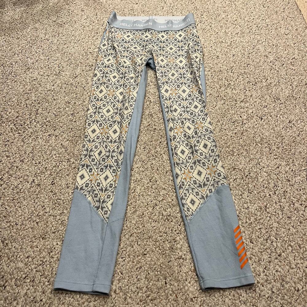 Helly Hansen Lifa Merino Wool Midweight Base Layer Pants XL Fair Isle Winter Ski